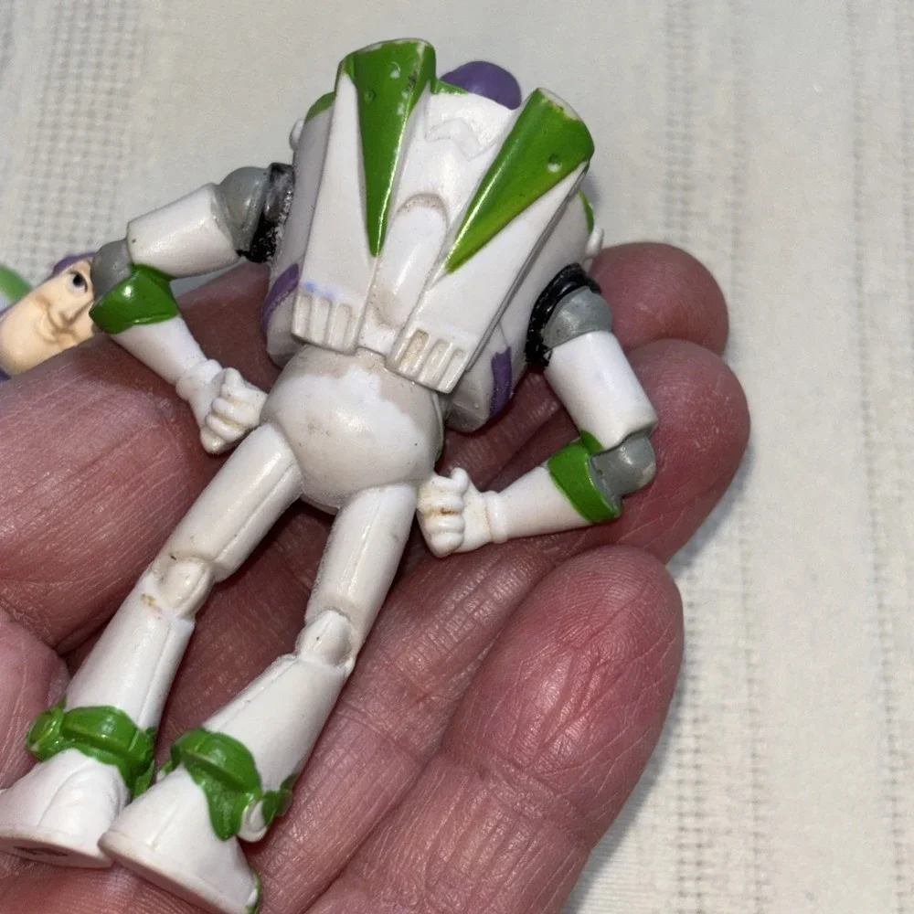 2 Disney Toy Story Buzz Lightyear PVC Figure Hands On Waist 3 inch